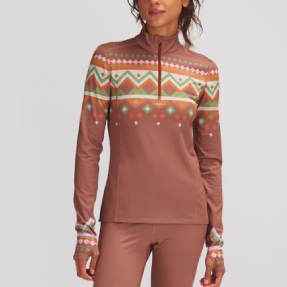 Stoic Lightweight Poly Crew Baselayer - Women's Fair isle print